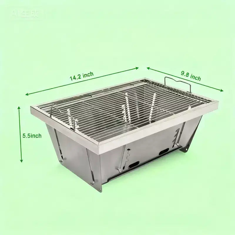 Foldable Portable Charcoal BBQ Grill, Compact Outdoor Barbecue Set for Picnic, Camping, Patio, Backyard, and Travel Cooking
