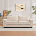 90 Modern Sofa 2-Seater Couches, Chenille Sofas with Extra Large Seat Width & Depth,USB/Type-C Charging Port & Side Pocket, Medium Firm Sofa Cushion