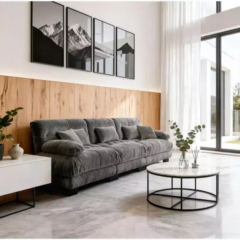 Homy Casa Oversized Cloud Sofa with Plush Cushions and Deep Seating Comfort, for Living Room or Family Lounge