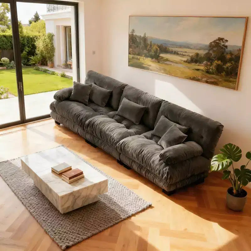Homy Casa Oversized Cloud Sofa with Plush Cushions and Deep Seating Comfort, for Living Room or Family Lounge