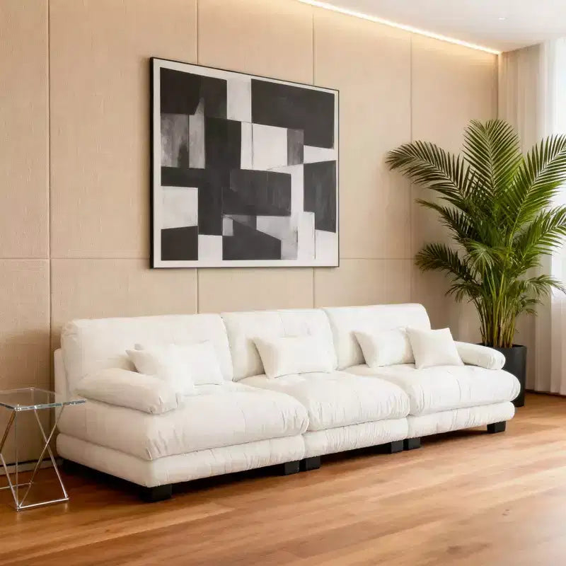 Homy Casa Oversized Cloud Sofa with Plush Cushions and Deep Seating Comfort, for Living Room or Family Lounge