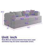78.7-Inch Green Chenille Folding Mattress Sofa with Cylindrical Pillow Floor Sofa Lounge Couch for Living Room Bedroom Lounge Studio