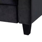 PexFix Modern Velvet Upholstered 3 Set Sectional Couches 3-Seater Sofa Loveseat and Single Chair with Solid Wood Frame for Living Room Apartment Black