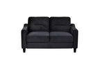 PexFix Modern Velvet Upholstered 3 Set Sectional Couches 3-Seater Sofa Loveseat and Single Chair with Solid Wood Frame for Living Room Apartment Black
