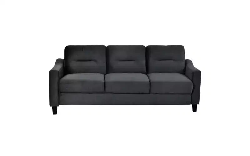 PexFix Modern Velvet Upholstered 3 Set Sectional Couches 3-Seater Sofa Loveseat and Single Chair with Solid Wood Frame for Living Room Apartment Black