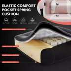 Cherry Blossom Pink Chair with Footrest,Ergonomic Computer Chair w/Lumbar Support & Headrest,360 Swivel Base & Height Adjustable Executive Chairs