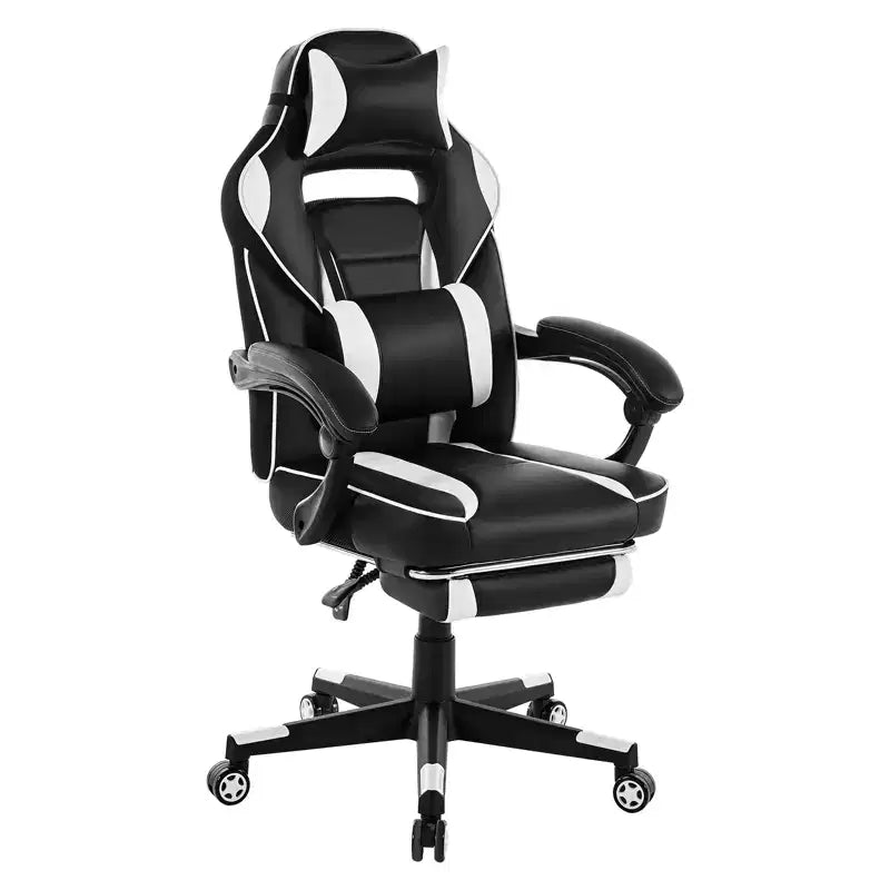 Cherry Blossom Pink Chair with Footrest,Ergonomic Computer Chair w/Lumbar Support & Headrest,360 Swivel Base & Height Adjustable Executive Chairs