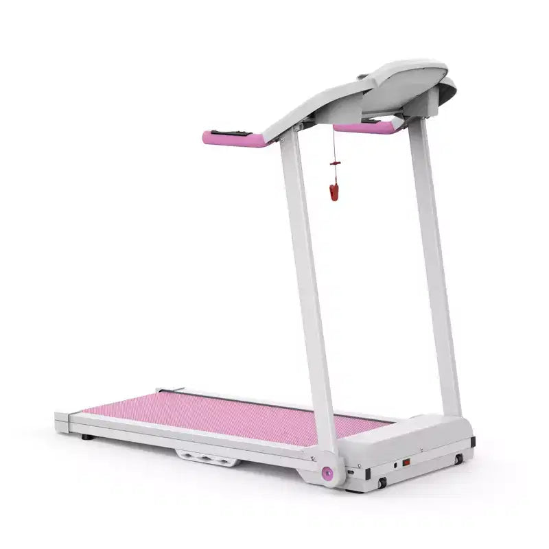 NAYSAYE Tapis roulant pliable 2,5 CV pour la course et la marche à domicile avec ceinture spacieuse pour l'exercice, blanc et rose, 47.64*24.8*45.67