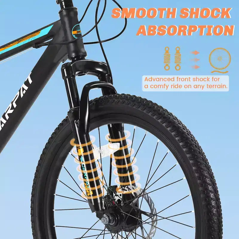 VTT Zeus & Ruta 26 avec 21 vitesses, double suspension, cadre en acier à haute teneur en carbone, pour adultes et adolescents