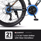 VTT Zeus & Ruta 24 avec 21 vitesses, double frein à disque, cadre en acier durable pour garçons et filles