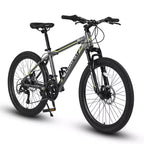 Zeus & Ruta 24 Mountain Bike with 21-Speed Gears, Dual Disc Brakes, Durable Steel Frame Bicycle for Boys and Girls