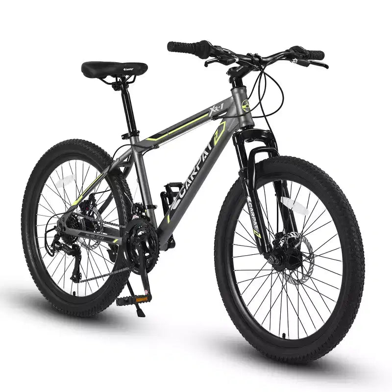 Zeus & Ruta 24 Mountain Bike with 21-Speed Gears, Dual Disc Brakes, Durable Steel Frame Bicycle for Boys and Girls