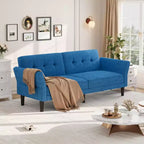 89 Futon Sofa Bed, Convertible Sleeper Sofa with Adjustable Backrest & Armrest, Modern Loveseat Sleeper for Living Room Bedroom Apartments