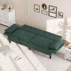 89 Futon Sofa Bed, Convertible Sleeper Sofa with Adjustable Backrest & Armrest, Modern Loveseat Sleeper for Living Room Bedroom Apartments