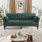 89 Futon Sofa Bed, Convertible Sleeper Sofa with Adjustable Backrest & Armrest, Modern Loveseat Sleeper for Living Room Bedroom Apartments