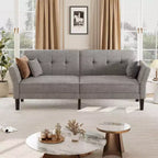 89 Futon Sofa Bed, Convertible Sleeper Sofa with Adjustable Backrest & Armrest, Modern Loveseat Sleeper for Living Room Bedroom Apartments