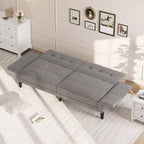 89 Futon Sofa Bed, Convertible Sleeper Sofa with Adjustable Backrest & Armrest, Modern Loveseat Sleeper for Living Room Bedroom Apartments