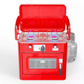ROVSUN 2-in-1 Portable Camping Stove & Propane Oven Combo with Igniter, Camp Stove with Windpanel for Outdoor Camping Cooking Baking Grilling