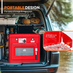 ROVSUN 2-in-1 Portable Camping Stove & Propane Oven Combo with Igniter, Camp Stove with Windpanel for Outdoor Camping Cooking Baking Grilling