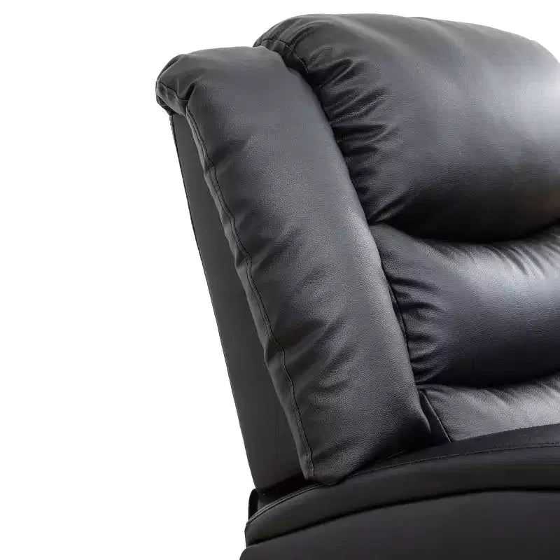 MAYEERTY Power Reclining Sofa, Electric 3-Seat Faux Leather Recliner with Adjustable Backrests for Living Room, Black