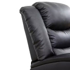 MAYEERTY Power Reclining Sofa, Electric 3-Seat Faux Leather Recliner with Adjustable Backrests for Living Room, Black