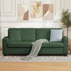 83 Couch for Living Room, Comfy Sofa with Deep Seat, Modern Sofa with Wide Armrest, Removeable Cover, Teddy Fleece 3 Seater Couch for Bedroom