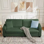 83 Couch for Living Room, Comfy Sofa with Deep Seat, Modern Sofa with Wide Armrest, Removeable Cover, Teddy Fleece 3 Seater Couch for Bedroom