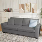 83 Couch for Living Room, Comfy Sofa with Deep Seat, Modern Sofa with Wide Armrest, Removeable Cover, Teddy Fleece 3 Seater Couch for Bedroom