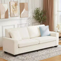 83 Couch for Living Room, Comfy Sofa with Deep Seat, Modern Sofa with Wide Armrest, Removeable Cover, Teddy Fleece 3 Seater Couch for Bedroom