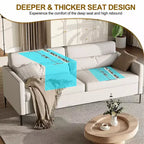 Canapé confortable 80, canapé 3 places à pieds en métal, canapé à assise profonde, canapé moderne en lin pour salon, appartement, bureau