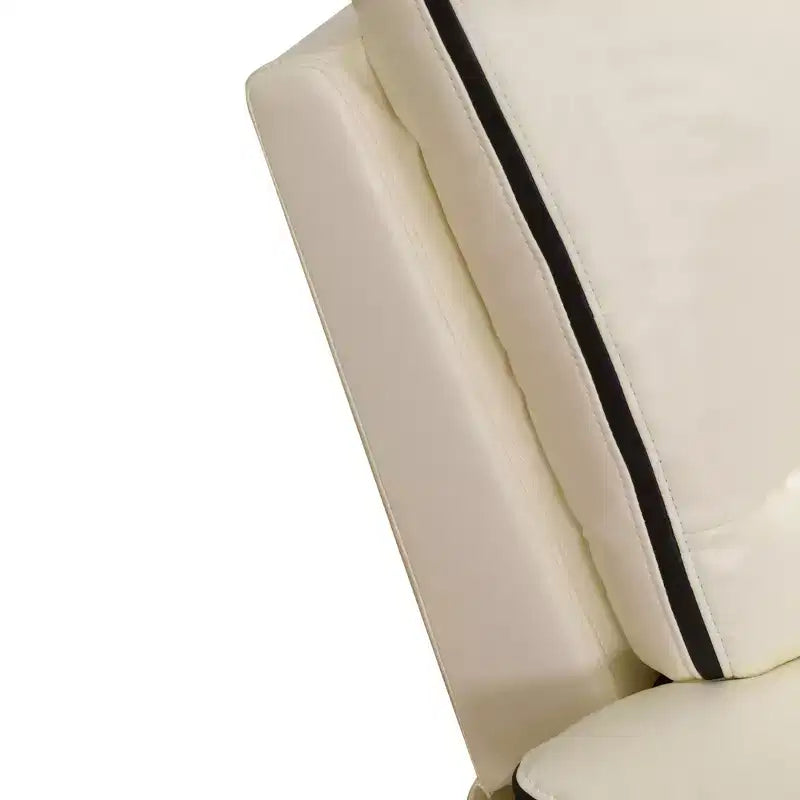 MAYEERTY Power Recliner Chair, Electric Bonded Leather Reclining Chair with USB Charging & Adjustable Backrest for Living Room, Off-White