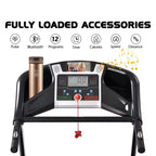 FYC 330LBS Weight Capacity with 15% Auto Incline Electric Folding Treadmills, 3.5HP 10MPH Max Speed Bluetooth APP Heart Rate Sensor