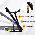 FYC 330LBS Weight Capacity with 15% Auto Incline Electric Folding Treadmills, 3.5HP 10MPH Max Speed Bluetooth APP Heart Rate Sensor