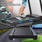 FYC 330LBS Weight Capacity with 15% Auto Incline Electric Folding Treadmills, 3.5HP 10MPH Max Speed Bluetooth APP Heart Rate Sensor