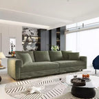 MAYEERTY Canapé moderne 4 places rembourré et confortable avec coussins moelleux Canapé convertible à assise profonde pour salon et chambre Vert