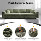MAYEERTY Canapé moderne 4 places rembourré et confortable avec coussins moelleux Canapé convertible à assise profonde pour salon et chambre Vert