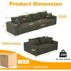 MAYEERTY Canapé moderne 4 places rembourré et confortable avec coussins moelleux Canapé convertible à assise profonde pour salon et chambre Vert