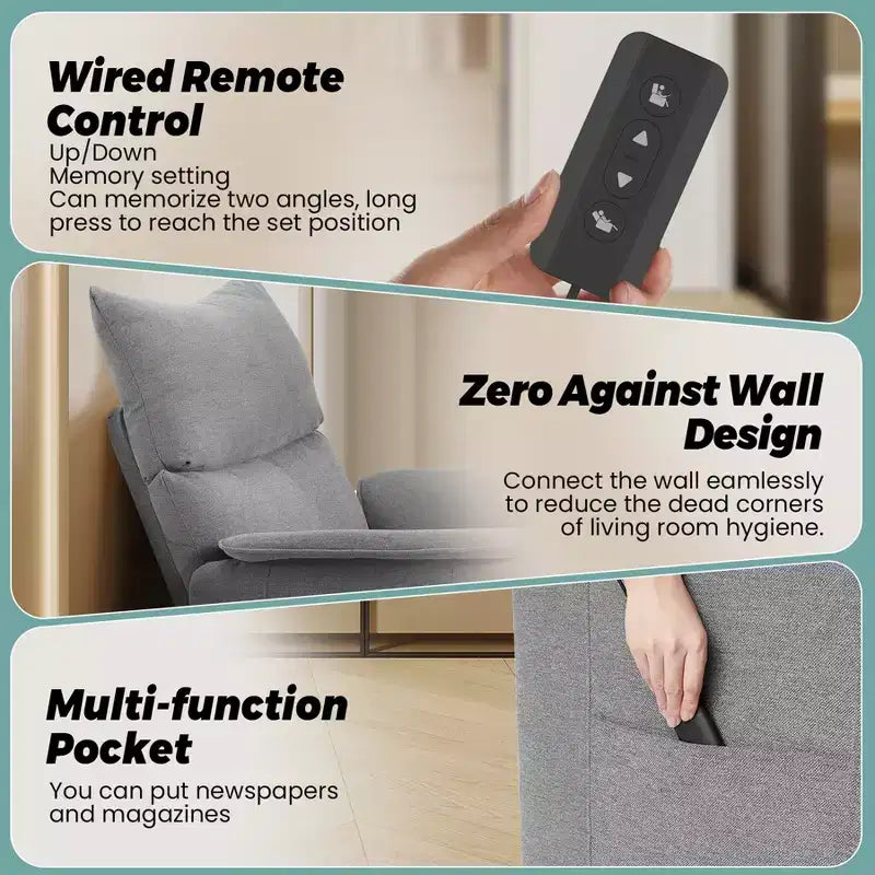 Adjustable Single Recliners Sofa, Home Seating with Remote Control with Massage and Heatsinge Office Couch for Living RoomOffice