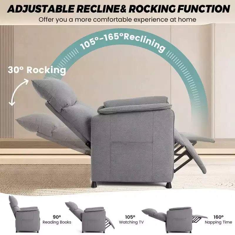 Adjustable Single Recliners Sofa, Home Seating with Remote Control with Massage and Heatsinge Office Couch for Living RoomOffice