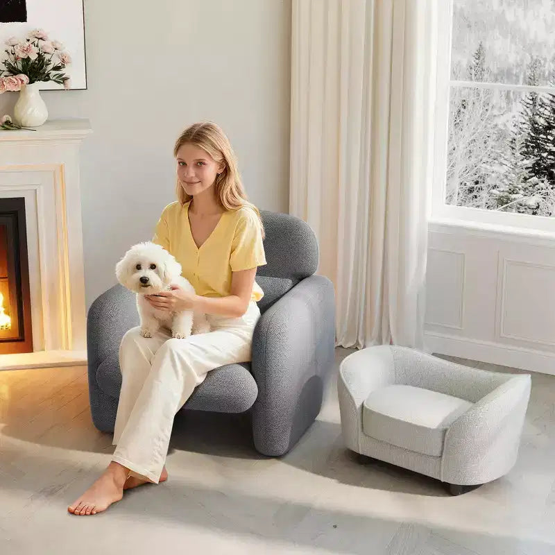 Canapé-lit pour animaux, canapé en chenille avec coussins lavables, convient aux chats et aux chiens