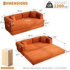 COZONY Canapé-lit convertible en velours côtelé, canapé de sol pliable avec oreillers, aucun assemblage requis pour le salon, la chambre, le dortoir