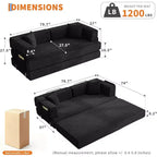 COZONY Canapé-lit convertible en velours côtelé, canapé de sol pliable avec oreillers, aucun assemblage requis pour le salon, la chambre, le dortoir