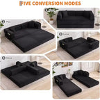 COZONY Canapé-lit convertible en velours côtelé, canapé de sol pliable avec oreillers, aucun assemblage requis pour le salon, la chambre, le dortoir