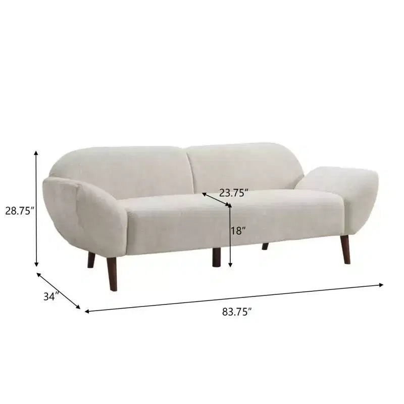 Christopher Knight Home Albertson 83.75 Curved 3 Seater Modern Upholstered Chenill and Rubberwood Sofa