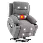 Fauteuil inclinable releveur avec massage et chauffage, fauteuils inclinables électriques surdimensionnés, siège de cinéma maison avec 2 porte-gobelets latéraux, fauteuil simple inclinable à bascule