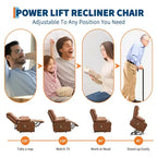 Fauteuil inclinable releveur avec massage et chauffage, fauteuils inclinables électriques surdimensionnés, siège de cinéma maison avec 2 porte-gobelets latéraux, fauteuil simple inclinable à bascule