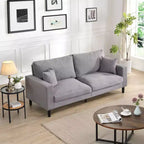MAYEERTY Wooden Frame 3 Seat Sofa Modern Comfortable Upholstered for Living Room Bedroom Light Gray