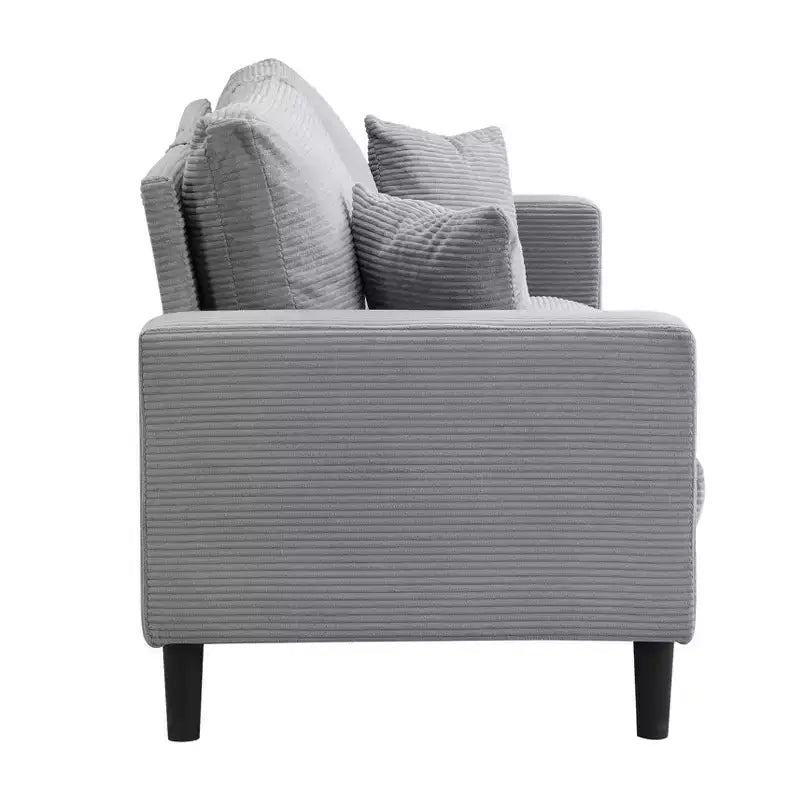 MAYEERTY Wooden Frame 3 Seat Sofa Modern Comfortable Upholstered for Living Room Bedroom Light Gray