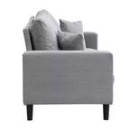 MAYEERTY Wooden Frame 3 Seat Sofa Modern Comfortable Upholstered for Living Room Bedroom Light Gray