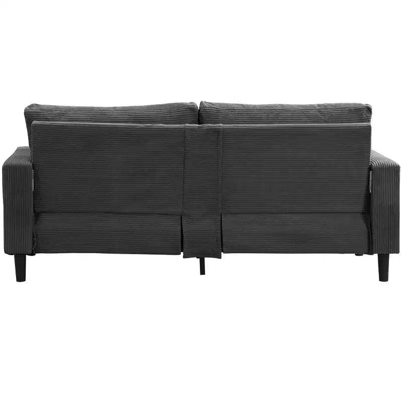 MAYEERTY Wooden Frame 3 Seat Sofa Modern Comfortable Upholstered for Living Room Bedroom Black